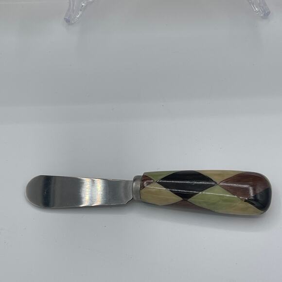 Tabletops Unlimited Harlequin Black Meat & Cheese Tray with Spreader - Picture 3 of 9